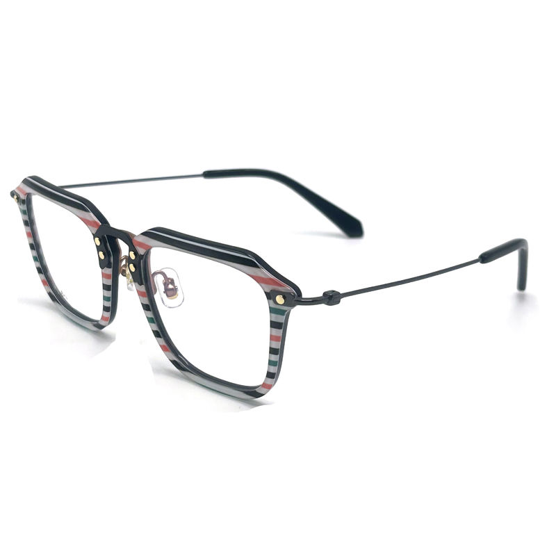 BD124 Khách hàng khung màu Acetate khung kim loại với 142mm Temple Length