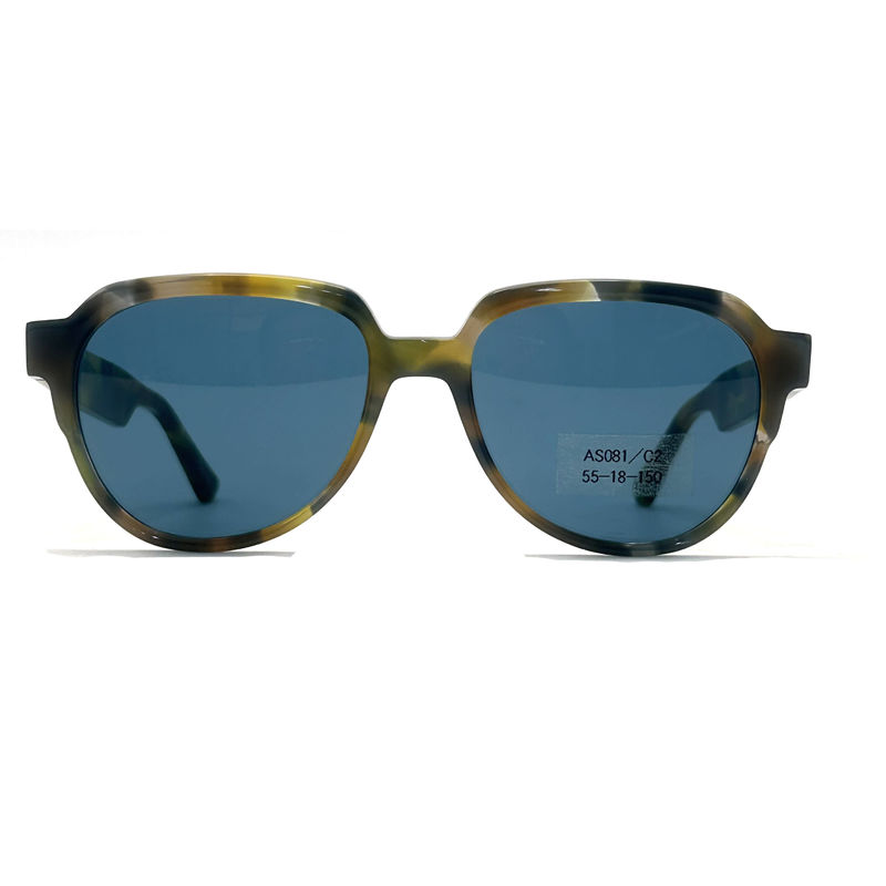 AS081 CR 39 Vật liệu ống kính Acetate khung kính râm cho phi công và hình dạng mắt
