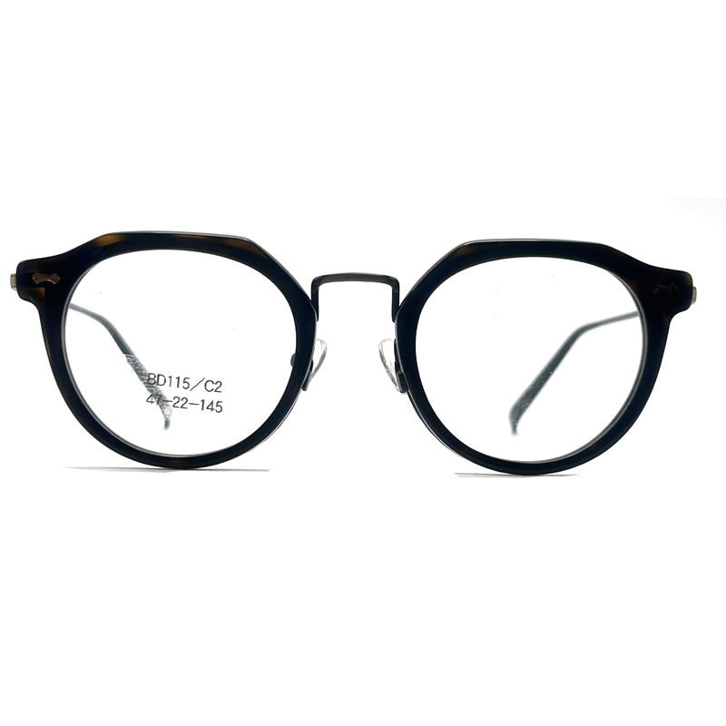 BD115 Màu sắc tùy chỉnh khung kim loại Acetate vuông - Thiết kế vuông Màu sắc sống động