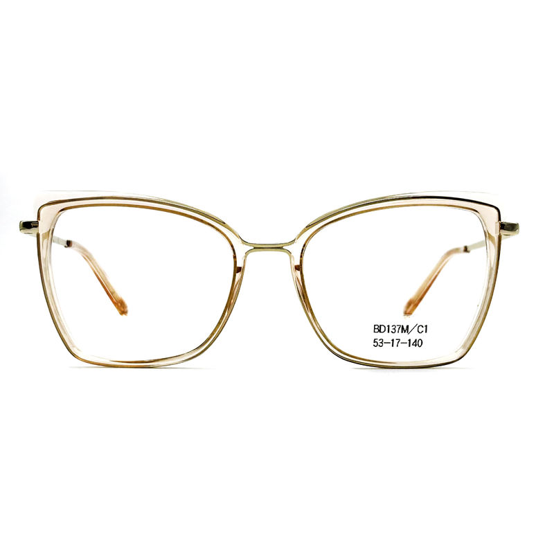 BD137M Vintage Square Women Acetate Metal Glasses Màu sắc tùy chỉnh