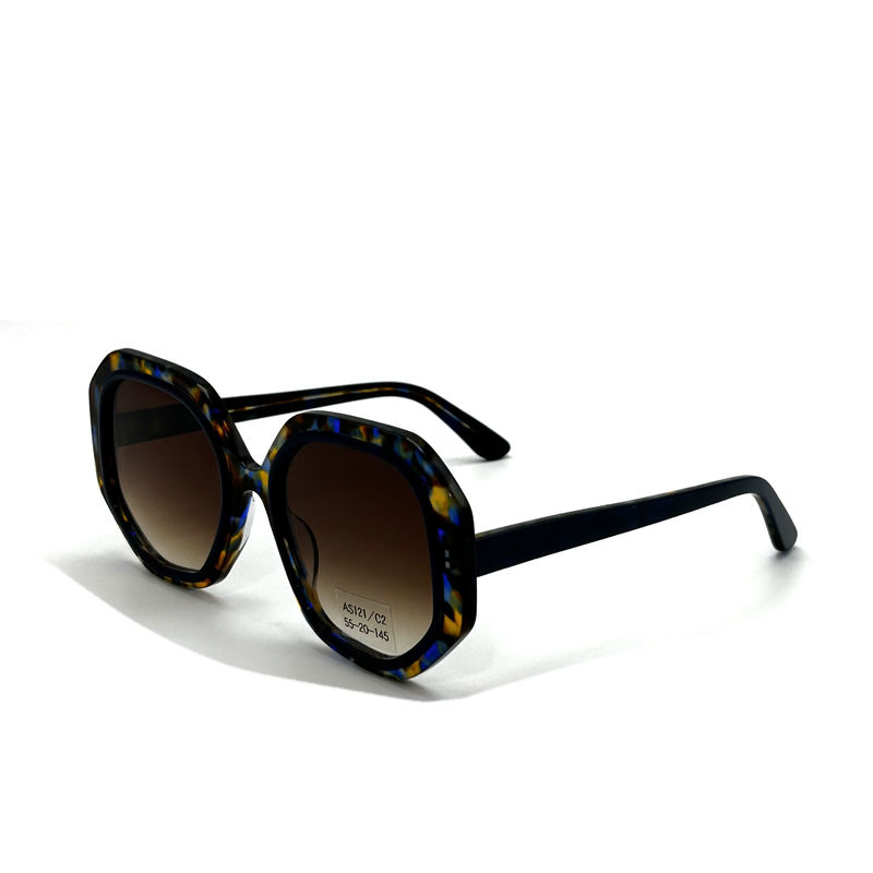 CR39 Kính nắng khung Acetate Unisex với 100% Bảo vệ tia UV-mô hình AS121,OEM / Nhà máy tùy chỉnh