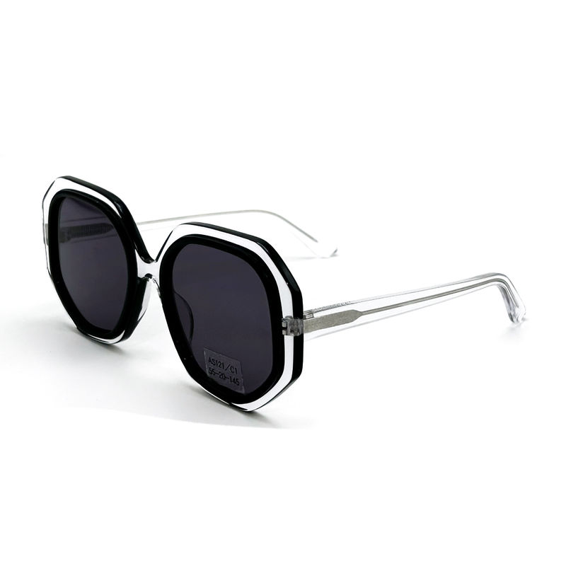 CR39 Kính nắng khung Acetate Unisex với 100% Bảo vệ tia UV-mô hình AS121,OEM / Nhà máy tùy chỉnh
